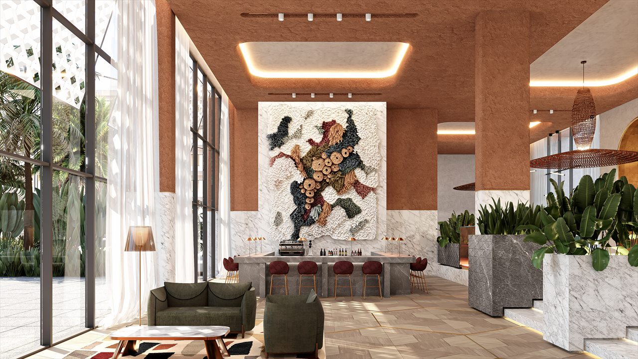 Hotel lobby bar